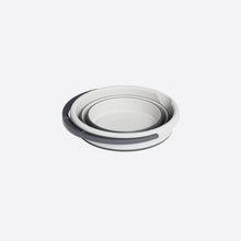 تحميل الصورة في عارض المعرض، Set of three white bowls with gray accents on a light gray background
