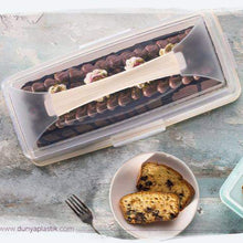 Load image into Gallery viewer, Food/Cake Holder - Rectangular Portable Baton Cake Carrier - Cake Box Comes With Handle
