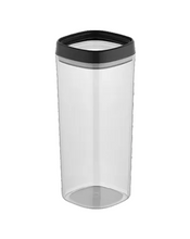 تحميل الصورة في عارض المعرض، A clear plastic storage container with a black lid, shown on a plain white background.
