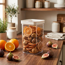 Load image into Gallery viewer, Airtight Acrylic Food Container 1200ml | Square Tall Pantry Jar
