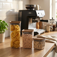 Load image into Gallery viewer, Food Storage Container Set - Airtight Acrylic 3 PCs (700, 900n&amp; 1700 ml.) Square Tall Containers


