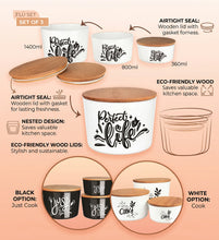 تحميل الصورة في عارض المعرض، Advertisement for Titiz storage boxes with wooden lids on a peach background
