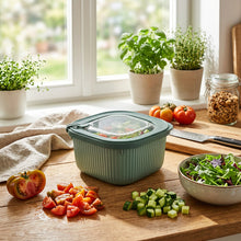 تحميل الصورة في عارض المعرض، MicroSafe Food Storage Container 1100ml | Striped Square Box
