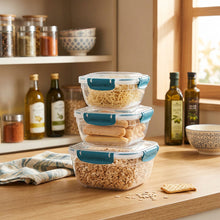 تحميل الصورة في عارض المعرض، Sealed Food Storage Containers Set of 3 | 900, 1500 &amp; 2400ml
