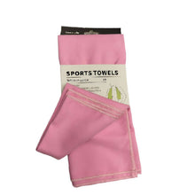 Load image into Gallery viewer, Pink sports towel with packaging on a white background
