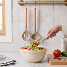 تحميل الصورة في عارض المعرض، 3-Piece Silicone Kitchen Utensil Set - Heat-Resistant Cooking Spoons &amp; Soup Ladle with Wooden Handles (Beige)
