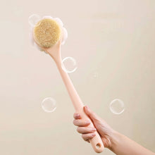 تحميل الصورة في عارض المعرض، Bath Soft Brush &amp; Loofah on a Stick - Long Handle Exfoliating Body Scrubber
