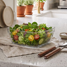 تحميل الصورة في عارض المعرض، 2-Piece Square Clear Glass Bowl Set (1140ml) | Multipurpose Serving &amp; Prep Dish
