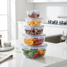 Load image into Gallery viewer, 5-Piece Premium Sealed Square Food Storage Containers Set | 500 ml to 3750 ml

