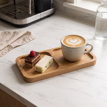 تحميل الصورة في عارض المعرض، 1 Pc of Two Compartment Mini Bamboo Rectangular Serving Tray (24x12cm) | Eco-Friendly Appetizer Platter &amp; Vanity Dish
