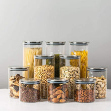 تحميل الصورة في عارض المعرض، Glass Storage Container with Stainless Steel Lid - 640 ml Airtight Kitchen Storage Jar
