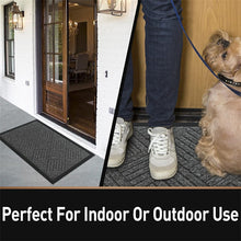 Load image into Gallery viewer, 45 x 75 cm Front Door Mat - Non-Slip Doormat – Water Absorbent &amp; Heavy-Duty Dirt Trapper Mat (Grey)
