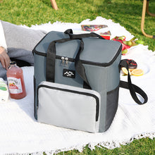 تحميل الصورة في عارض المعرض، 1 Pcs Insulated Cooler Multipurpose Bag – Large Reusable Thermal Tote with Zippered Top – For Groceries, Picnic, Food Delivery &amp; Beach - Grey x Light Grey
