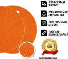 تحميل الصورة في عارض المعرض، Honeycomb Non Slip Coasters - Set of 2 Multifunctional Silicone Pad
