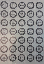 تحميل الصورة في عارض المعرض، Sheet of round labels with Arabic text on a white background
