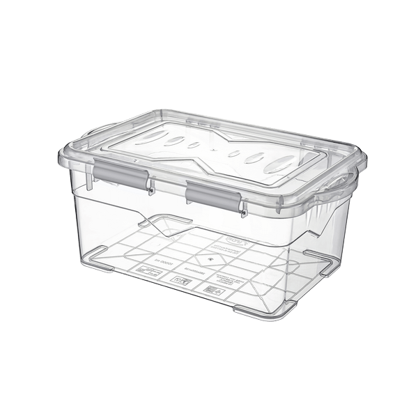 Clear Storage Latch Box - Plastic Stackable Storage Container - 10 Lt., 7.5 Lt. & 5.0 Lt.