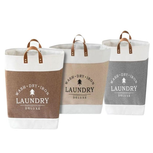 Laundry Bags - Big Laundry Bag with Handle with leather handle