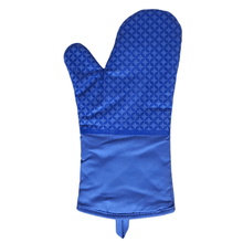 Load image into Gallery viewer, Cotton Long Oven Mitt with Sticky Printed Silicone - Non-Slip Glove with Silicone surface
