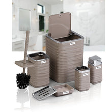 Load image into Gallery viewer, Bathroom Accessories Set - 5 Pcs Decor Bathroom Set (Luna) - Silver Frame
