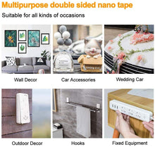 تحميل الصورة في عارض المعرض، Multipurpose double-sided nano tape with various application examples on a white background.
