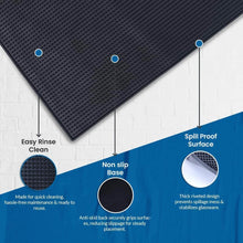 Load image into Gallery viewer, Black mat with features highlighted on a white background
