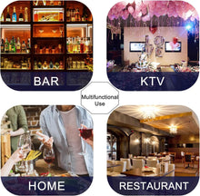 Load image into Gallery viewer, Collage of a bar, KTV, home, and restaurant with text labels.
