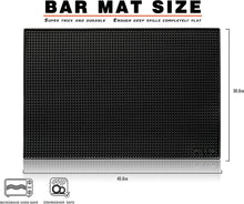Load image into Gallery viewer, Black bar mat with dimensions and features on a white background
