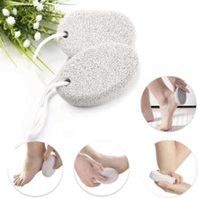 Load image into Gallery viewer, Pumice stone for foot care with usage illustrations on a white background
