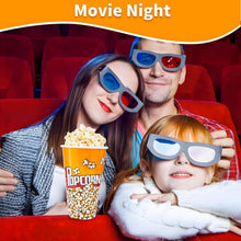 Load image into Gallery viewer, Family enjoying movie night with a Plastic Popcorn Container Retro Style | Small Reusable Popcorn Buckets.
