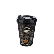 تحميل الصورة في عارض المعرض، Black coffee cup with 'Coffee House' branding on a white background
