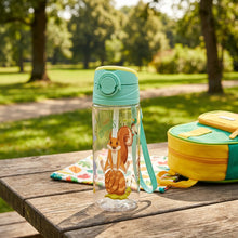 Load image into Gallery viewer, Bottles - Plastic Water Bottle - 500 ml. Water Bottle with Airtight Lid &amp; Handle featuring fun animal designs.
