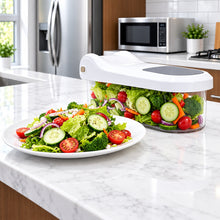 تحميل الصورة في عارض المعرض، 3 Blades Vegetables Slicer | Professional Manual Chopper with fresh salad in kitchen setting.
