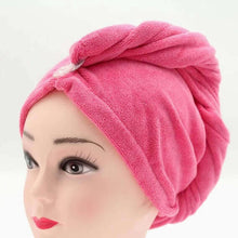 Load image into Gallery viewer, Pink towel turban on a mannequin head with a white background
