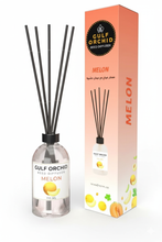 تحميل الصورة في عارض المعرض، Gulf Orchid Melon diffuser bottle and packaging on a white background
