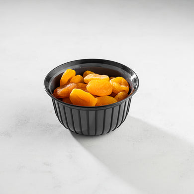 Bowls - Multi Purpose Linea Round Mixing Bowl - ( 500 ml ) filled with dried apricots on a light background.