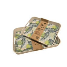 Load image into Gallery viewer, Serving Trays - Bamboo Fibre Rectangular Tray with Edges &amp; Handles
