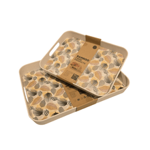 Load image into Gallery viewer, Serving Trays - Bamboo Fibre Rectangular Tray with Edges &amp; Handles
