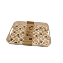 Load image into Gallery viewer, Serving Trays - Bamboo Fibre Rectangular Tray with Edges &amp; Handles
