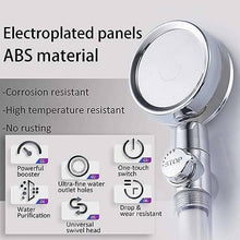 تحميل الصورة في عارض المعرض، Shower head with electroplated panels and ABS material features on a white background
