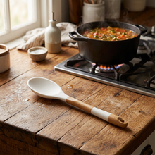 تحميل الصورة في عارض المعرض، Silicone Cooking Spoon | Wooden Handle Heat-Resistant Utensil
