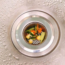 تحميل الصورة في عارض المعرض، Fruit and vegetable scraps in a kitchen sink drain
