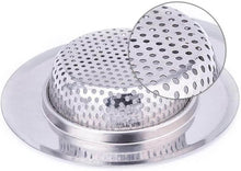 تحميل الصورة في عارض المعرض، Metallic kitchen strainer with perforated design on a white background
