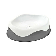 Load image into Gallery viewer, White and gray pet raised feeding station on a white background
