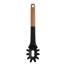 تحميل الصورة في عارض المعرض، Black pasta server with a wooden handle on a white background
