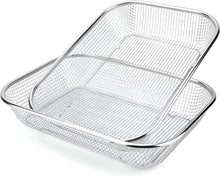 تحميل الصورة في عارض المعرض، Two stainless steel wire mesh baskets with rounded corners, one nested inside the other, shown on a clean white background.
