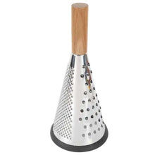 Load image into Gallery viewer, Cone grater with wooden handle on a white background
