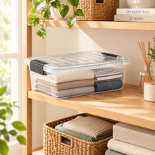 Load image into Gallery viewer, Stackable Plastic Storage Box 4.2L | Clear Latch Container
