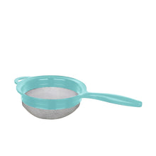 تحميل الصورة في عارض المعرض، Turquoise colander with a gray mesh on a white background
