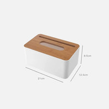 تحميل الصورة في عارض المعرض، Tissue Box - Plastic with Wooden Cover &amp; Mobile Slot - Paper Napkin Holder Case
