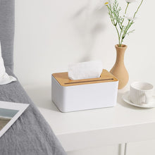 تحميل الصورة في عارض المعرض، Tissue Box - Plastic with Wooden Cover &amp; Mobile Slot - Paper Napkin Holder Case
